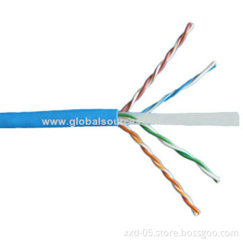 China supplier 1000ft/roll fire-resistant Cat6 cable 4*2*0.57mm bare copper